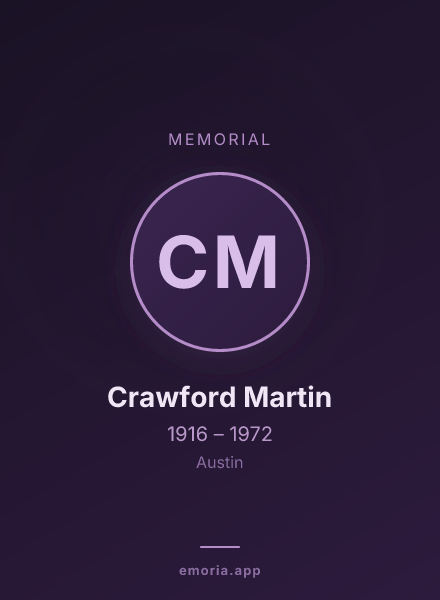 Memorial portrait of Crawford Martin