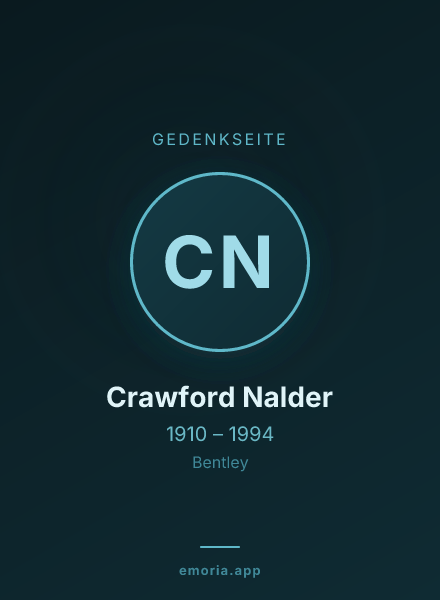 Gedenkportrait von Crawford Nalder