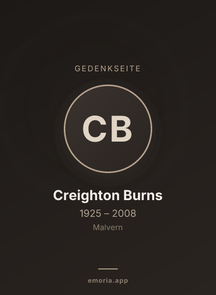 Gedenkportrait von Creighton Burns