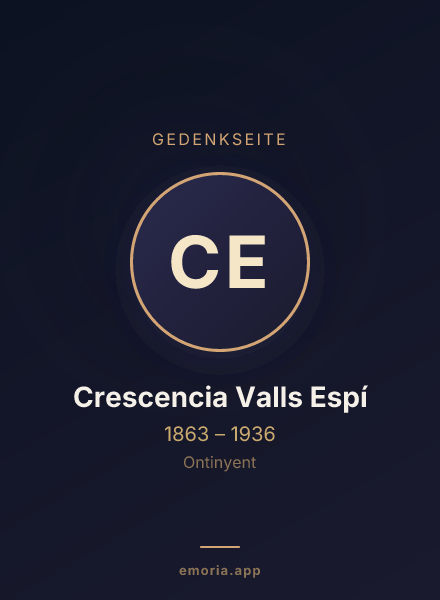 Gedenkportrait von Crescencia Valls Espí