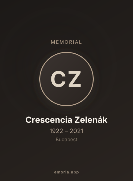 Memorial portrait of Crescencia Zelenák