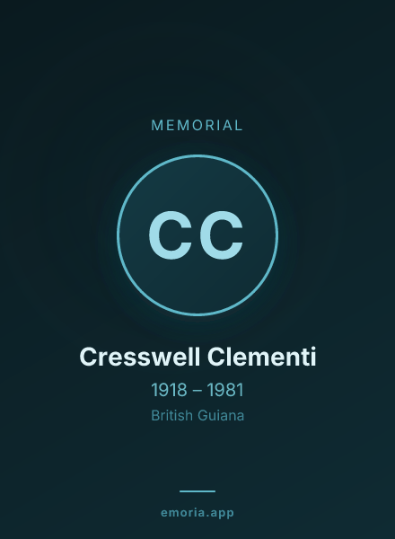 Memorial portrait of Cresswell Clementi