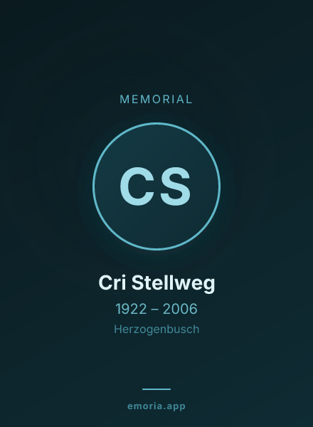 Memorial portrait of Cri Stellweg