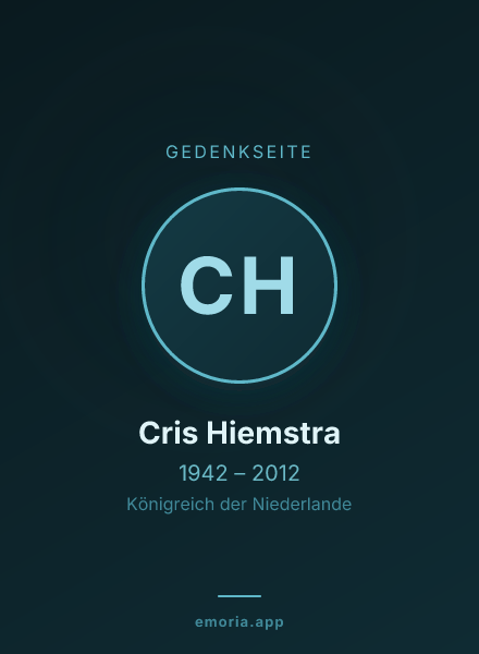 Gedenkportrait von Cris Hiemstra