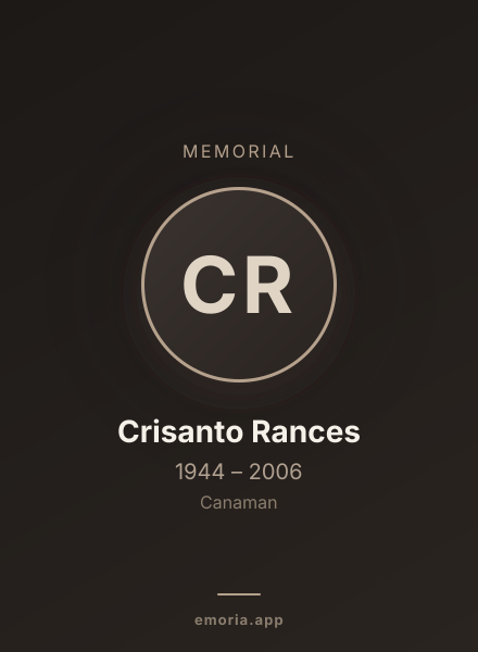 Memorial portrait of Crisanto Rances