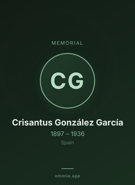 Memorial portrait of Crisantus González García