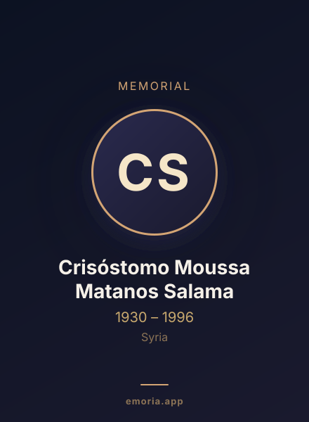 Memorial portrait of Crisóstomo Moussa Matanos Salama
