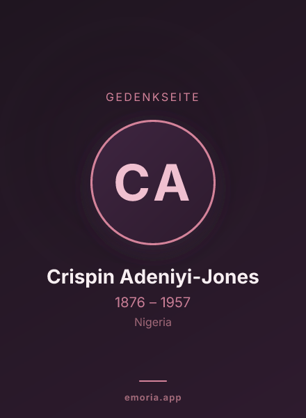 Gedenkportrait von Crispin Adeniyi-Jones
