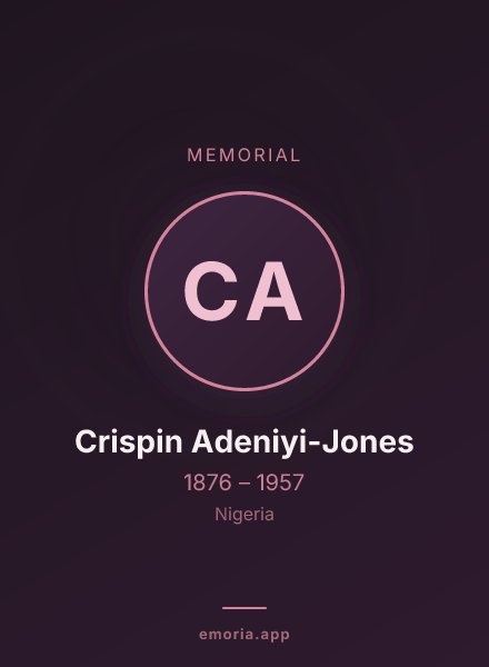 Memorial portrait of Crispin Adeniyi-Jones