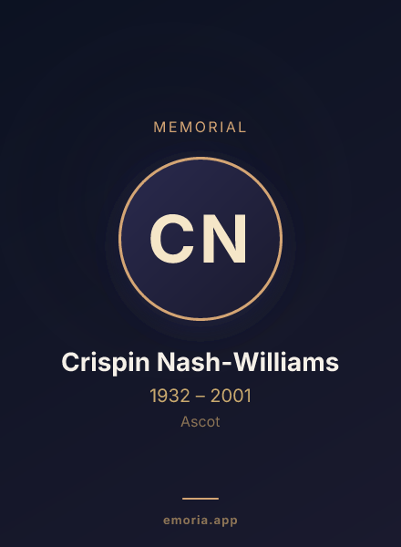 Memorial portrait of Crispin Nash-Williams