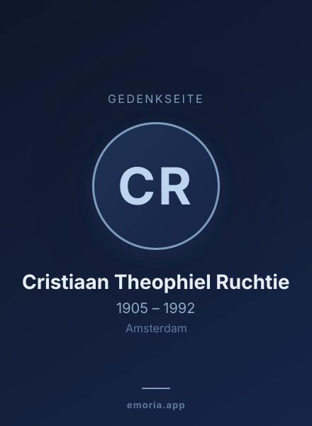 Gedenkportrait von Cristiaan Theophiel Ruchtie