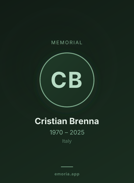 Memorial portrait of Cristian Brenna