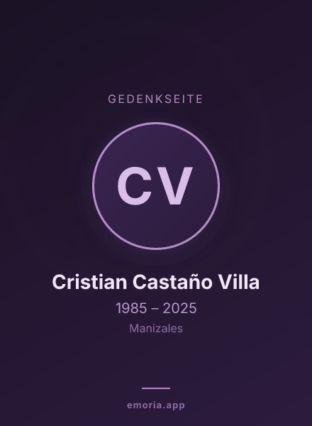 Gedenkportrait von Cristian Castaño Villa
