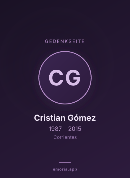 Gedenkportrait von Cristian Gómez