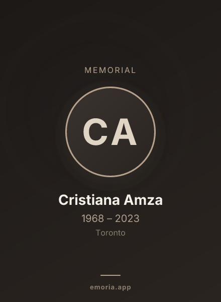 Memorial portrait of Cristiana Amza