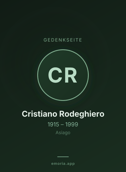 Gedenkportrait von Cristiano Rodeghiero