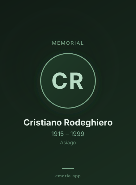 Memorial portrait of Cristiano Rodeghiero