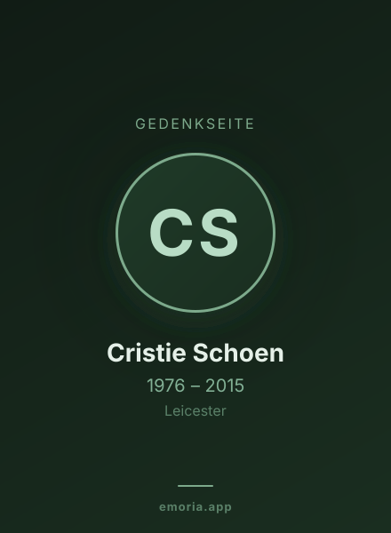 Gedenkportrait von Cristie Schoen