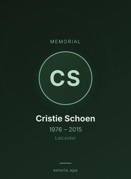 Memorial portrait of Cristie Schoen