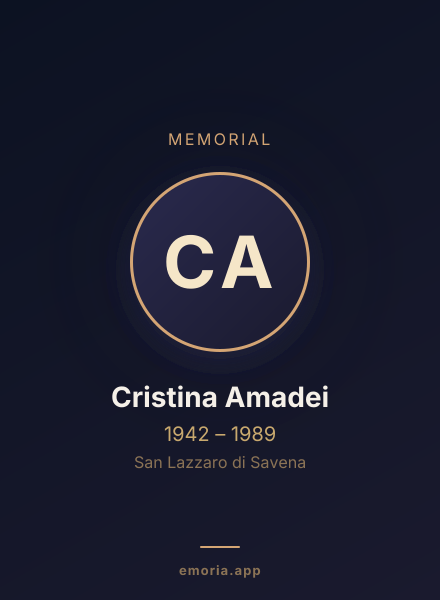 Memorial portrait of Cristina Amadei