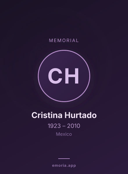 Memorial portrait of Cristina Hurtado