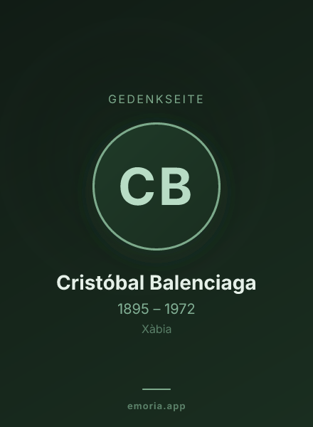 Gedenkportrait von Cristóbal Balenciaga