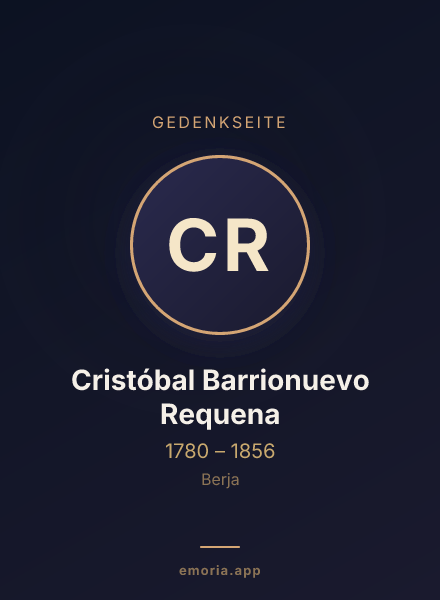 Gedenkportrait von Cristóbal Barrionuevo Requena