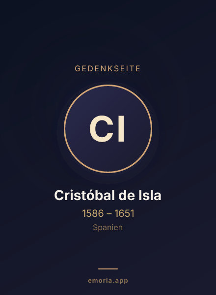 Gedenkportrait von Cristóbal de Isla