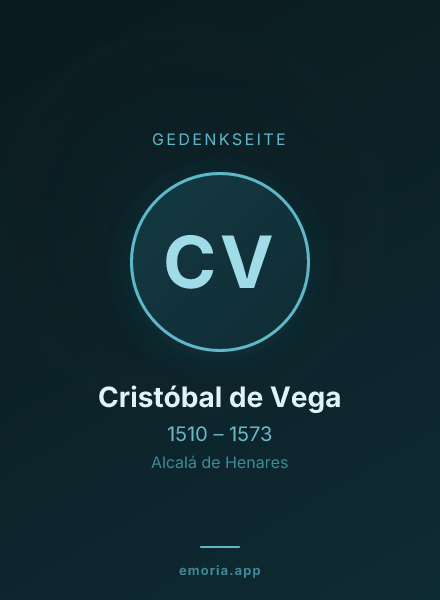 Gedenkportrait von Cristóbal de Vega