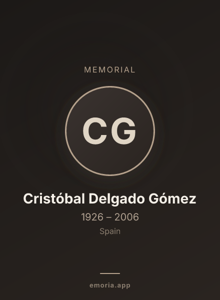 Memorial portrait of Cristóbal Delgado Gómez