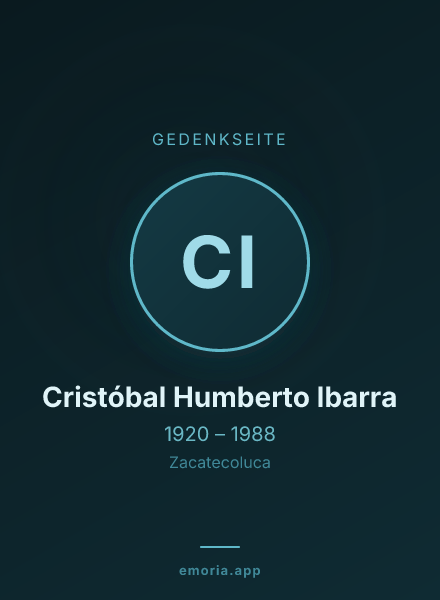Gedenkportrait von Cristóbal Humberto Ibarra