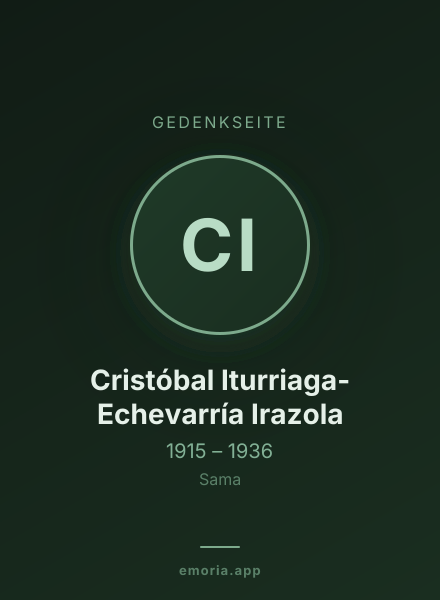 Gedenkportrait von Cristóbal Iturriaga-Echevarría Irazola
