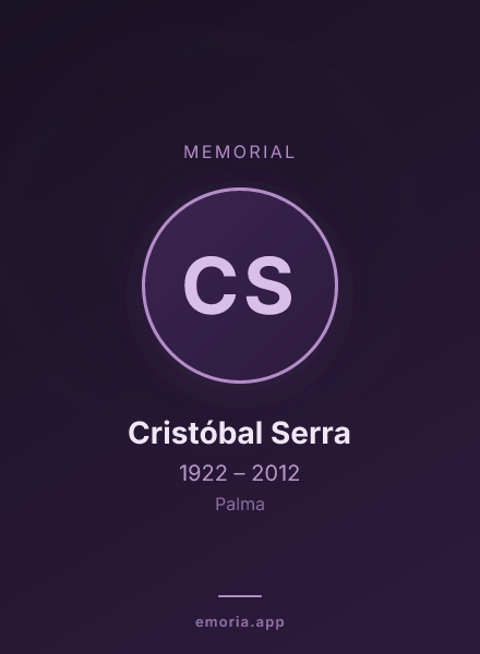 Memorial portrait of Cristóbal Serra
