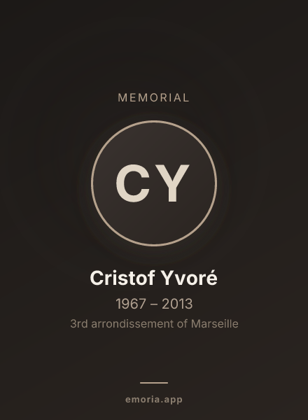 Memorial portrait of Cristof Yvoré