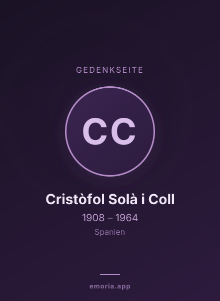 Gedenkportrait von Cristòfol Solà i Coll
