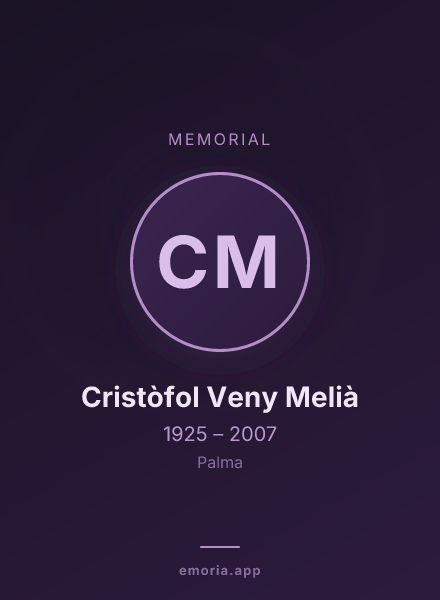 Memorial portrait of Cristòfol Veny Melià