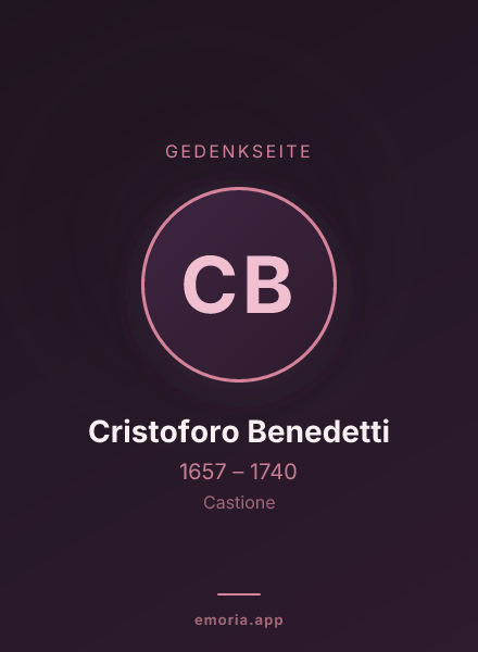 Gedenkportrait von Cristoforo Benedetti