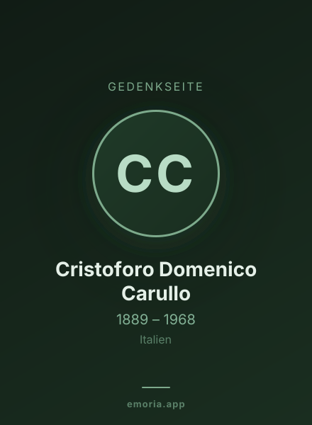 Gedenkportrait von Cristoforo Domenico Carullo