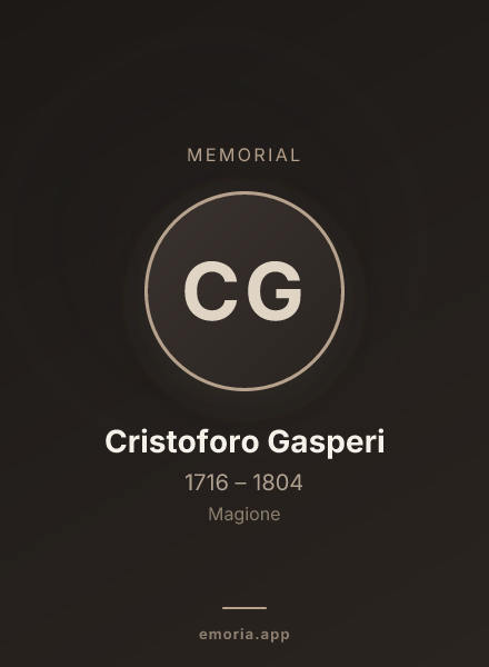 Memorial portrait of Cristoforo Gasperi