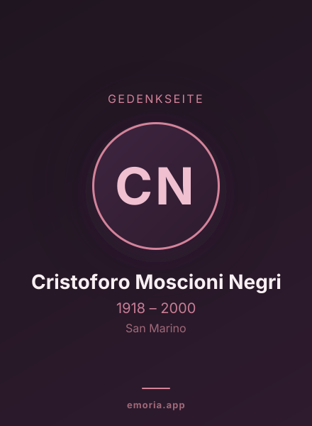Gedenkportrait von Cristoforo Moscioni Negri