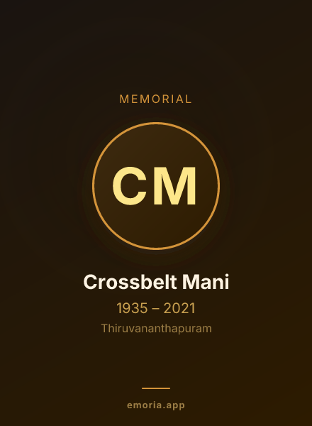 Memorial portrait of Crossbelt Mani