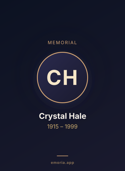 Memorial portrait of Crystal Hale