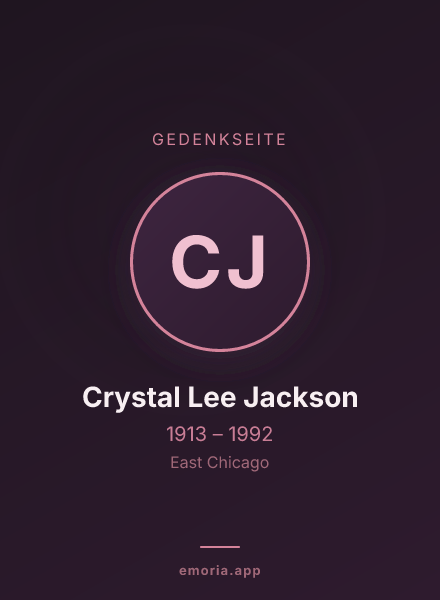 Gedenkportrait von Crystal Lee Jackson