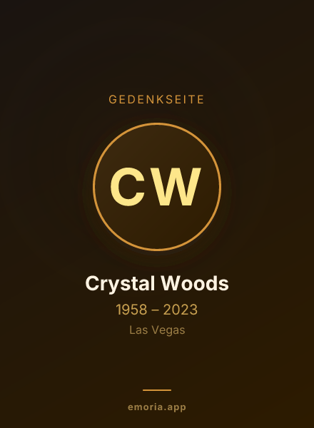 Gedenkportrait von Crystal Woods