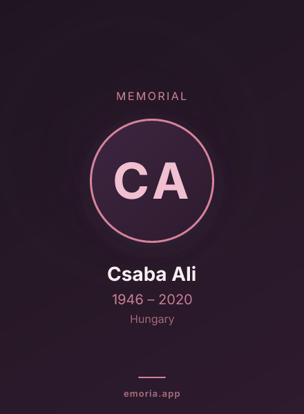 Memorial portrait of Csaba Ali