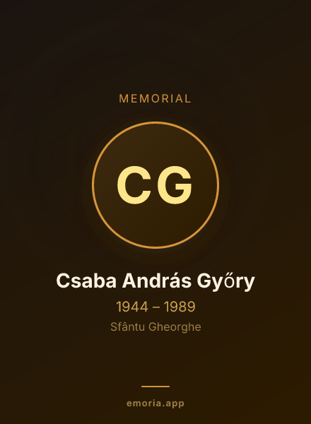 Memorial portrait of Csaba András Győry