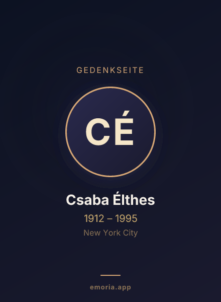 Gedenkportrait von Csaba Élthes