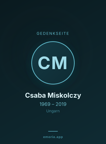 Gedenkportrait von Csaba Miskolczy
