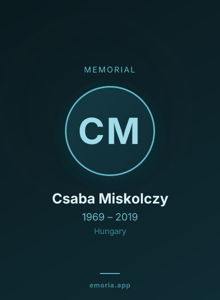Memorial portrait of Csaba Miskolczy