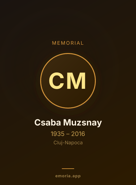 Memorial portrait of Csaba Muzsnay